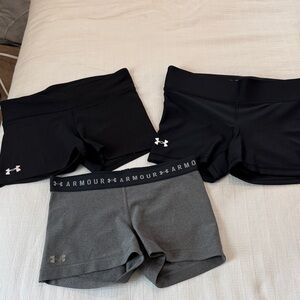 Under Armour Women's Black and Gray Athletic Shorts Trio